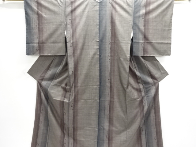JAPANESE KIMONO / UNUSED DORO OSHIMA TSUMUGI (5 maruki) / WOVEN STRIPE